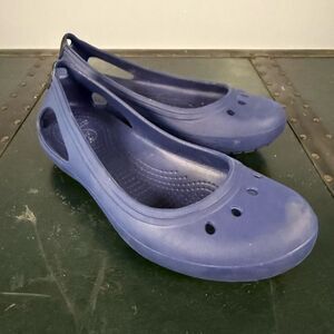 Crocs Women’s Navy Blue Slingback Ballet Flats Size 8